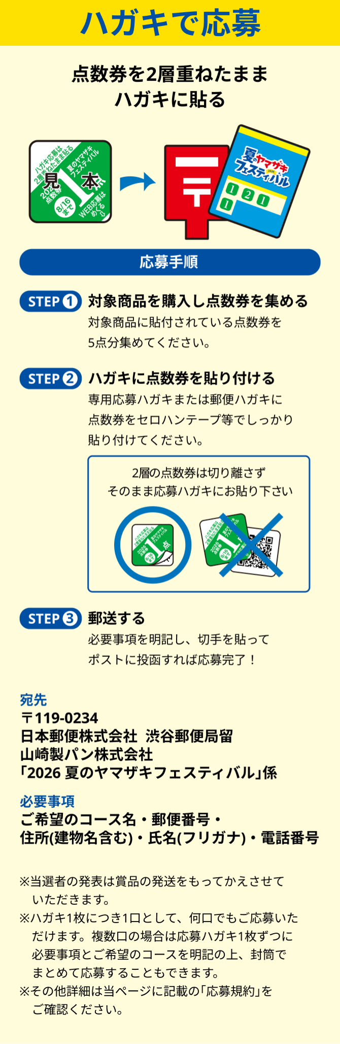 ハガキで応募